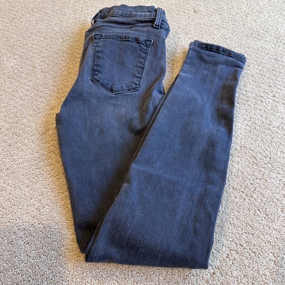 J Brand Jean Super Skinny Night Bird Washed Gray Black Mid Rise Stretch Size 27 - Picture 12 of 14